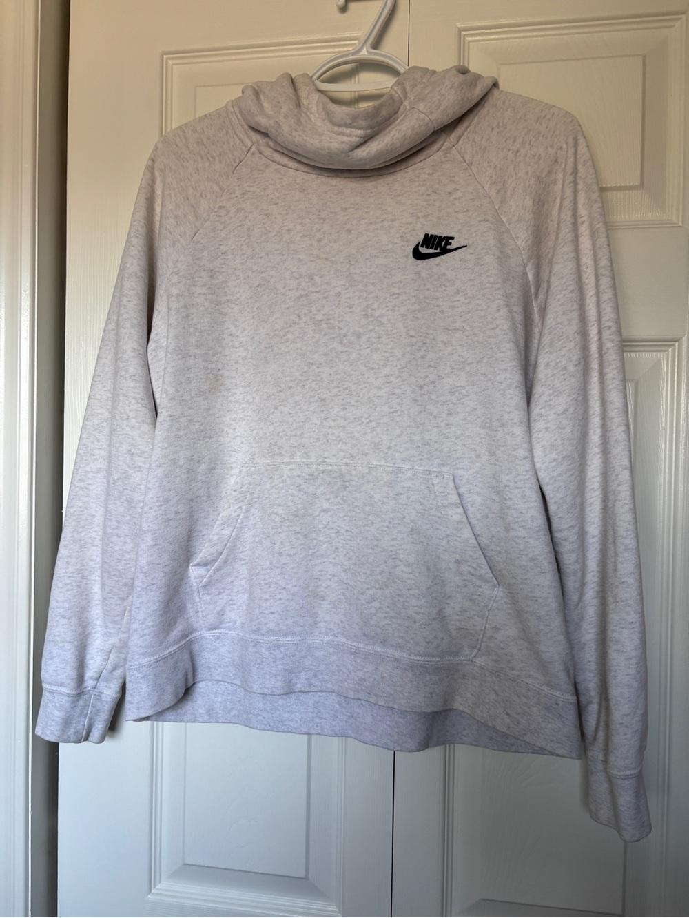 Nike Women's Heather Light Gray Cowl Neck Pullover Sweatshirt